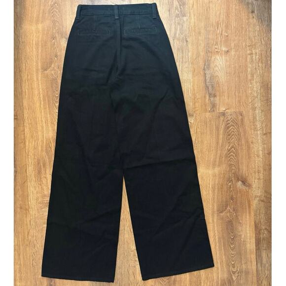 NWT Madewell Superwide-Leg Trouser Jeans In Black Rinse Wash Size 23 - Picture 8 of 9